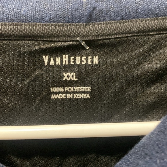 Van Heusen Men's l Pullover 1/4 Button Sweater Long Sleeve blue -Black Size XXL - Picture 4 of 6